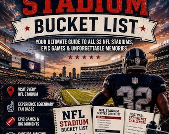 Lista degli stadi NFL da visitare assolutamente / Visita tutti e 32 gli stadi, lista di controllo per i viaggi di football (download digitale)