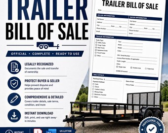 Modello di contratto di acquisto/fattura per rimorchio (download digitale)