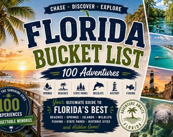 Lista delle cose da fare in Florida: 100 avventure, lista di controllo per il viaggio (PDF e PowerPoint modificabile)