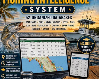 Sistema di intelligence sulla pesca in Florida / 52 database, oltre 53.000 record (download digitale)