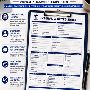 Interview Notes Sheet | Candidate Evaluation Form (PDF, DOCX)