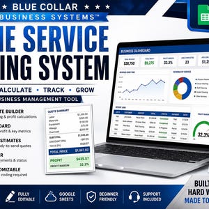 Home Service Pricing System | Business Quote Calculator, Job Tracker (Google Sheets)