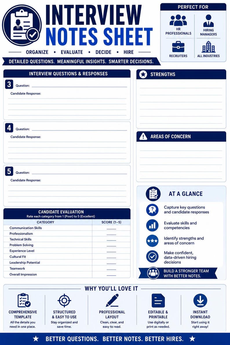 Fiche de notes d'entretien | Formulaire d'évaluation du candidat (PDF, DOCX) image 3