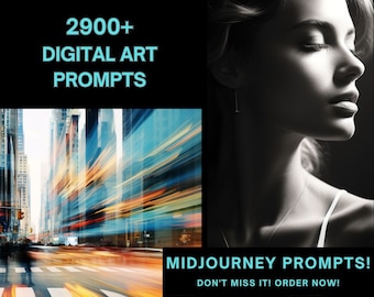 2900+ Midjourney Digital Artist Prompts: Tanken Sie Kreativität (Digitaler Download)