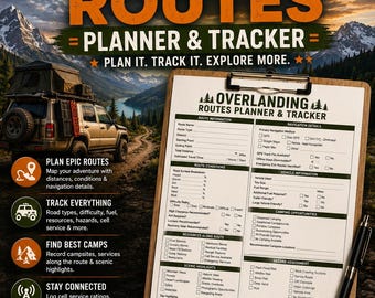 Overlanding Routes Planner | Off-Road Trip Log (PDF, DOCX)