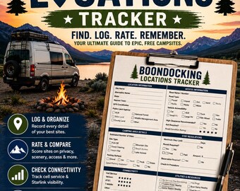 Boondocking Locations Tracker | Free Camping Log (Printable PDF, DOCX)