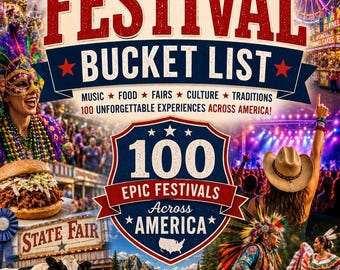 Lista dei festival americani da non perdere / 100 esperienze epiche negli Stati Uniti (Planner in PDF)