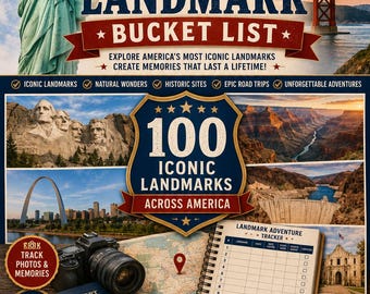 Lista dei 100 luoghi simbolo americani da visitare assolutamente / Guida di viaggio negli Stati Uniti in formato PDF, pianificatore di viaggi on the road
