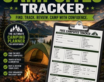 Free Campsites Tracker | Boondocking, Overlanding Log (Editable PDF Word)
