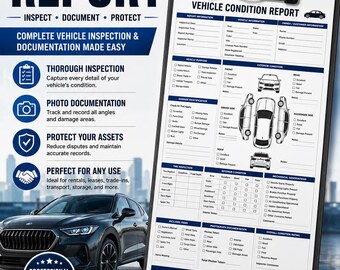 Vehicle Condition Report | Inspection Checklist, Template (PDF, Word)