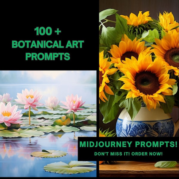 Blossom with Creativity: 100+ Midjourney Botanical Art Prompts - Instant Download - Grow Your Artistry