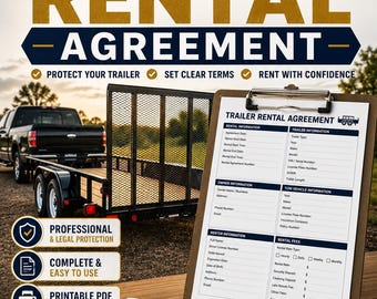 Trailer Rental Agreement | PDF, Word Contract (Instant Download)