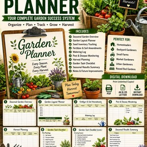 Garden Planner Printable PDF | Homestead Vegetable Garden Tracker (Digital Download)