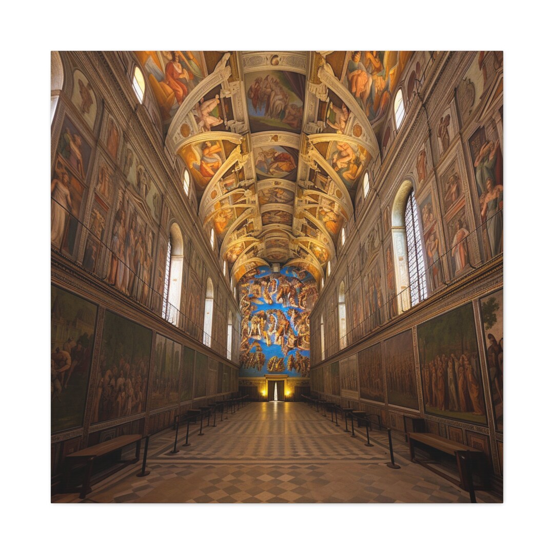 Sistine Chapel Elegance: Exquisite Canvas Print of Iconic Artistry - Etsy