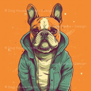 Frenchie Print, French Bulldog Poster, Frenchie Wall Decor, French Bulldog Art, Hip Hop Printable, Teen Boy Room Decor, Bull Dog Art Prints