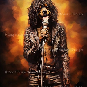 Music Lover Wall Decor, Rock Star Art, Dog Art Printable, Funny Dog Print, Rock and Roll Poster, 60s Music Art Room Decor, Dog Lover Print