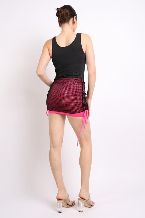 Irregular print contrast mini skirt