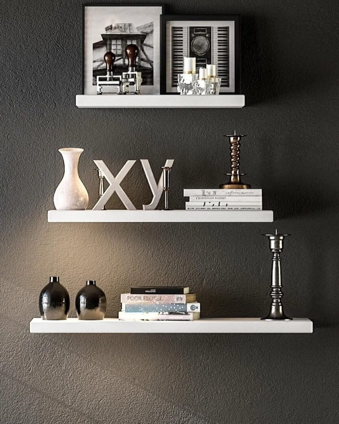 White Floating Shelf, Book Shelf, Floating Shelf, Wooden Shelves