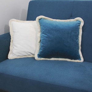 Dekokissen mit Füllung 40x40 Samt mit Quasten