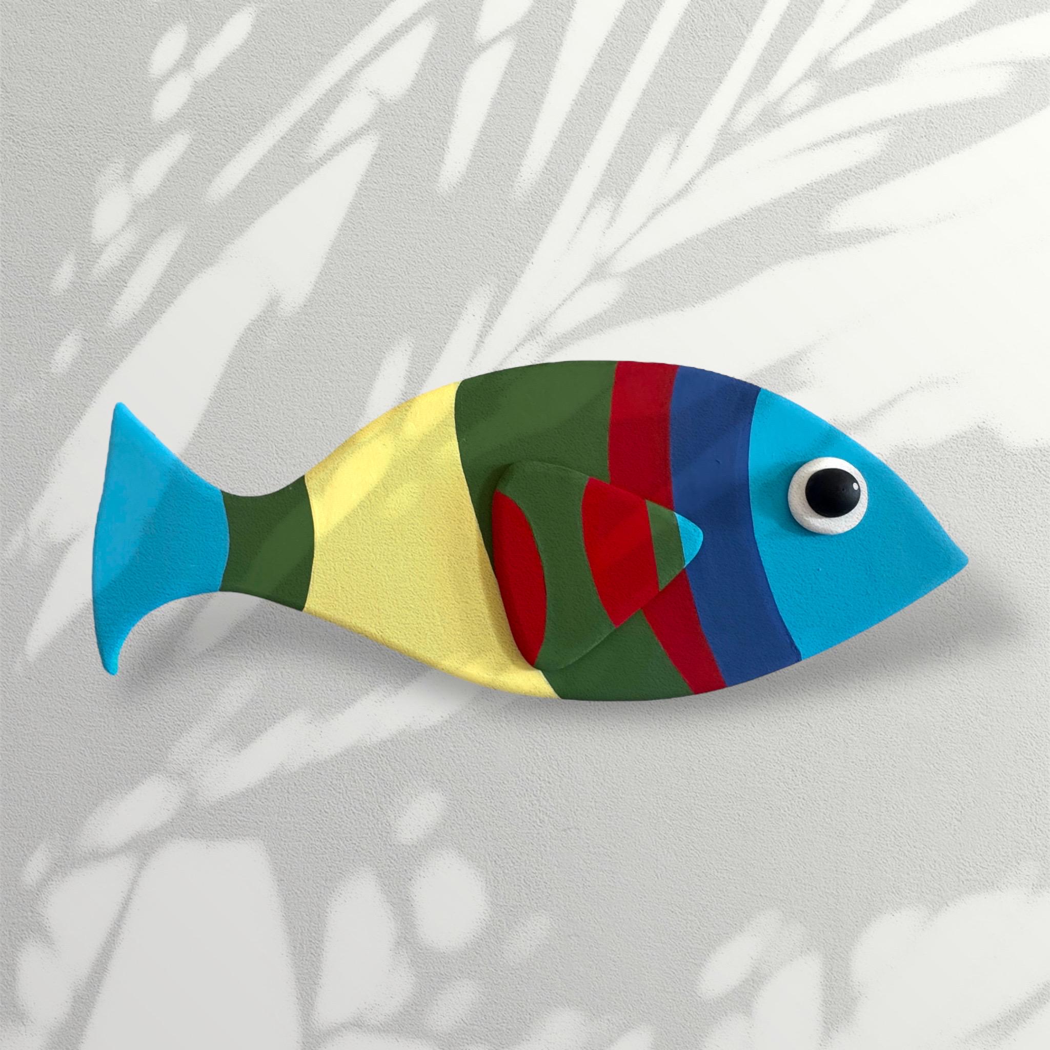 Big Colorful Wooden Fish -  Wall Decoration