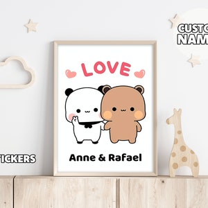 Cadeau couple - Poster Bubu Dudu, Cadeau drôle, Cadeaux d'anniversaire, Cadeau de mariage, Cadeau poster, Personnalisé, Cadeau d'anniversaire, Cadeau pour elle, lui
