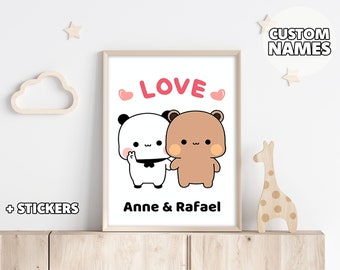 Couple Gift - Bubu Dudu Poster, Funny Gift, Anniversary gifts, Wedding Gift, Poster Gift, Personalized, Birthday Gift, Gift for Her Him