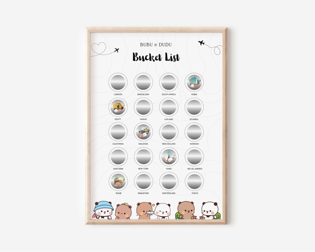 20 Dudu & Bubu Bucket List - Scratch off Poster, Couple Gift, Panda ...