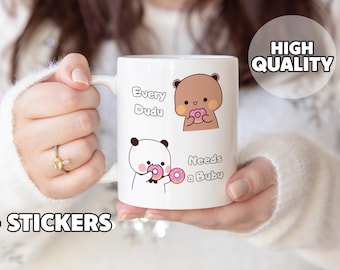 Todo Dudu necesita una taza de Bubu: regalo para parejas, regalo para ella, regalo para él, pareja, taza para amantes, oso panda, comida divertida, regalo de San Valentín