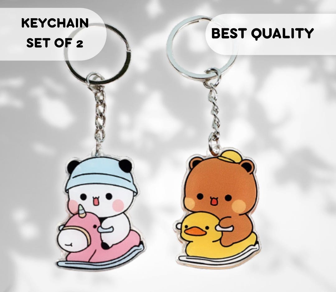 Set of 2 Keychain Bubu & Dudu - Couple Gift, Gift for Her Him, Panda ...