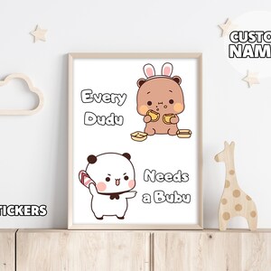 Mangiare Dudu e Bubu Poster - Regalo di coppia, regalo per lei, regalo per lui, ogni Dudu ha bisogno di un Bubu, San Valentino, arte murale, regalo di anniversario, divertente