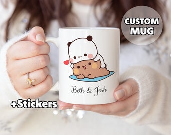 Custom Bubu Dudu Mug - Personalized Gift, Gift for Her, Gift for Him, Couples Gift, Lover Mug, Panda Bear, Birthday Gift, Anniversary Gift