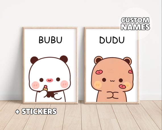 bubuページ Personalized Dudu & Bubu Posters - Custom Names, Couple Gift, Gift
