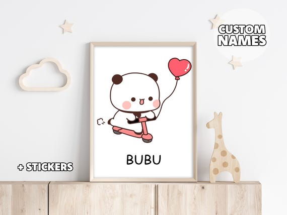 bubuページ Funny Dudu & Bubu Posters - Panda and Bear Gift, Couple Goals, Set