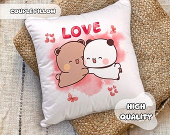 Cuscino carino Dudu e Bubu per San Valentino - Cuscino regalo per San Valentino, regalo per lei, regalo di anniversario, regalo per lui, idea regalo speciale, regalo di coppia