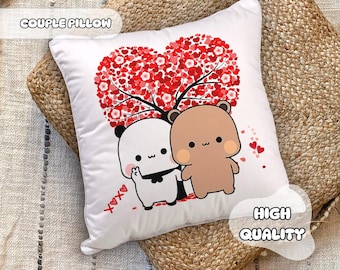 Valentine's Tree Dudu & Bubu Pillow - Valentine's Pillow Gift, Gift for Her, Anniversary Gift, Gift for Him, Special Gift Idea, Couple Gift