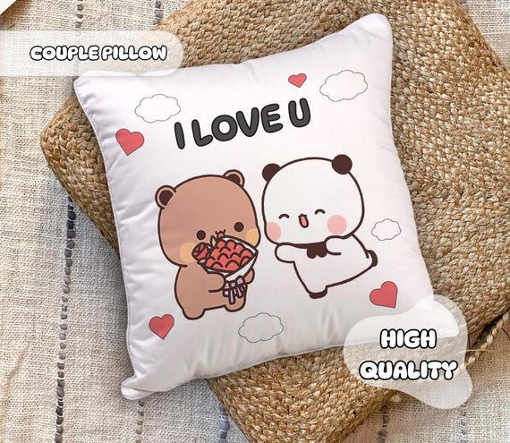 Cuscino di coppia Dudu e Bubu Idea regalo per San Valentino