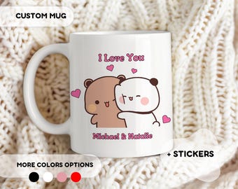 Personalized Couple Mug - Cutom Names, Mug Lover Gift, Gift for Her Him, Anniversary Gift, Wedding, Gift for Couple Idea, Dudu & Bubu Mug