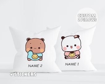 Set Of 2 Baby Dudu Bubu Pillows - Personalized Gift, Bubu & Dudu Pillow, Custom, Gift For Her, Gift For Him, Room Decoration, Birthday Gift