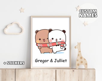 Winter Bubu & Dudu Poster - Funny Gift, Personalized Wall Art, Wall Decor, Gift For Her, Gift For Him, Couples Gift, Wedding, Anniversary