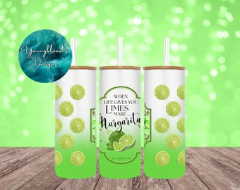 Lime Margarita Glass Wrap PNG: Adult Beverage Design (Digital Download)
