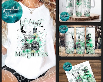 Witchy Midnight Margaritas PNG Design Bundle (Digital Download)
