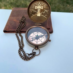 Personalized Compass for Baptism, Holy Communion Custom Compass, Engraved Compass for Baptized, Christening Boy Gift, Mormon Baptism Gift image 3