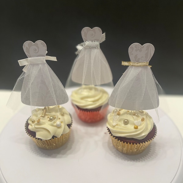 Wedding Dress Cupcake toppers