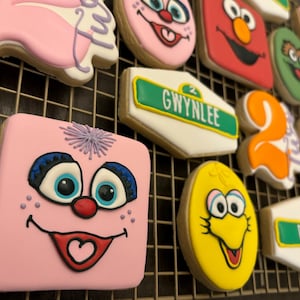 Custom Sesame Street sugar cookies