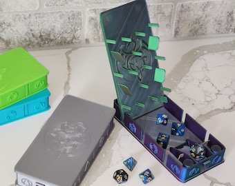 Pachinko Dice Tower with Catapult | Holds 3 Sets of Dice | Collapsible Portable Tabletop RPG Tower Thrower Roller Vault Box Storage Keeper