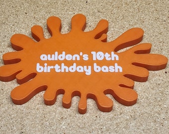Placa de logotipo de lodo Nickelodeon PERSONALIZADA | decoração de dirigível vintage dos anos 90, balde, coragem, logotipo de estúdios de desenhos animados Nick, decoração de festa de aniversário, presente