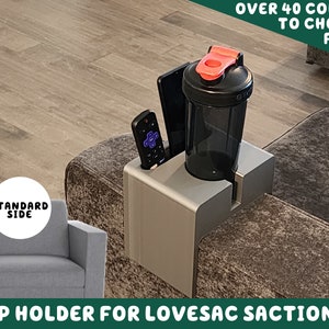 Hold-It-All: The Ultimate Couch Sidekick for Lovesac Sactionals with STANDARD SIDES | Cup Holder, Phone & Remote Storage, Accessories Tray