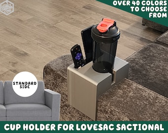 Hold-It-All: The Ultimate Couch Sidekick for Lovesac Sactionals with STANDARD SIDES | Cup Holder, Phone & Remote Storage, Accessories Tray