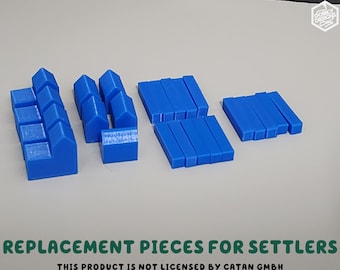 Base Game Unofficial Settlements Cities Roads Custom Replacement Pieces For Settlers Board Game | Boats Houses Catan America Knights