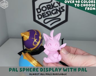 Pal Sphere Display With Pal | Full Size Palworld World Palsphere Cattiva Lifmunk Pengullet Depresso Relaxaurus Lamball Decor Cosplay Prop